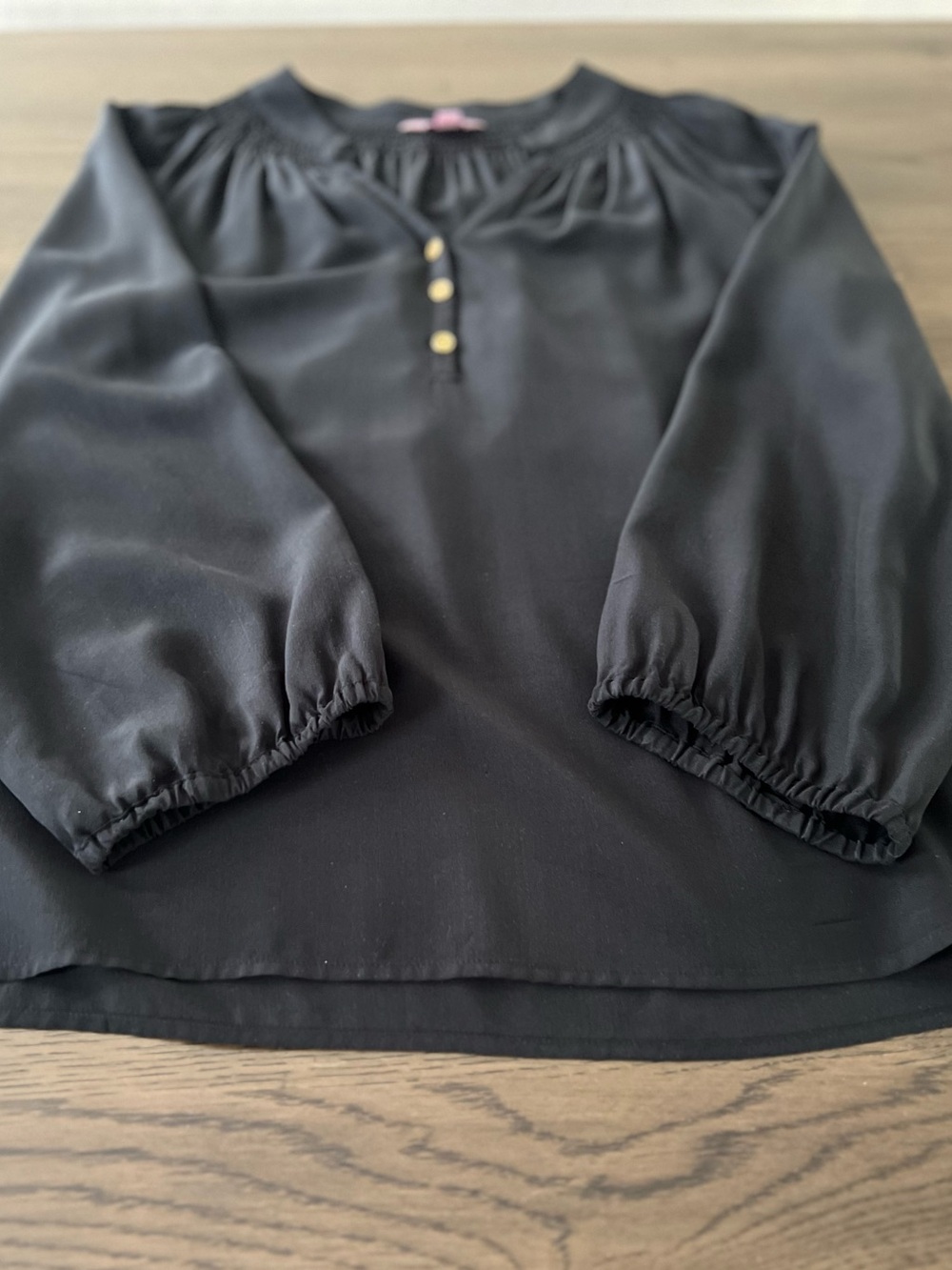 Lilly Pulitzer Elsa Silk Top Black Classic Preppy Timeless Quiet Luxury - Picture 8 of 9